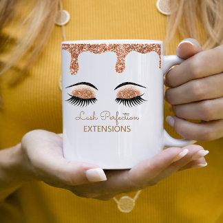 Glitzer Lash Extensions Tasse für Firmennamen