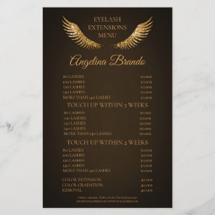 Glitzer Lashes Eyelash Extensions Braune Preislist Flyer