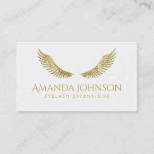 Glitzer Lashes Gold Wings Einfache White Card Visitenkarte