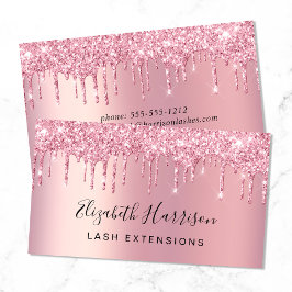 Glitzer Lashes Pink Visitenkarte