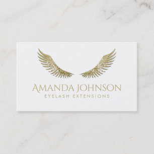 Glitzer Lashes White Gold Flüge Einfache White Car Visitenkarte
