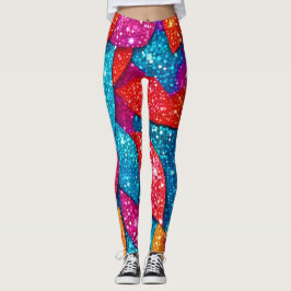 Glitzer-Leaf-Muster Leggings