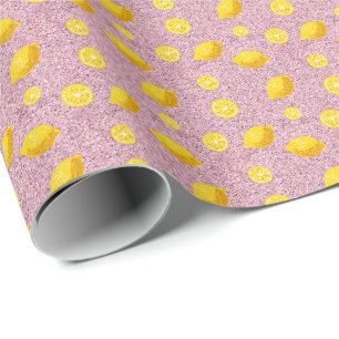 Glitzer Lemons Geschenkpapier
