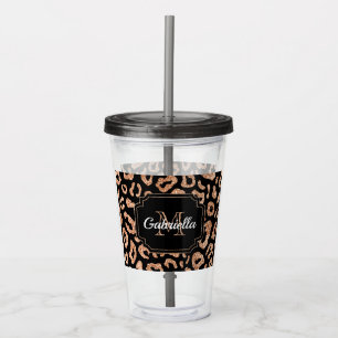 Glitzer-Leopard-Druck Acryltrinkbecher