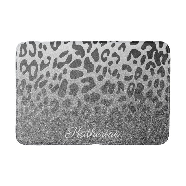 Glitzer-Leopard-Druck Badematte (Vorderseite)