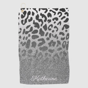 Glitzer-Leopard-Druck Golfhandtuch