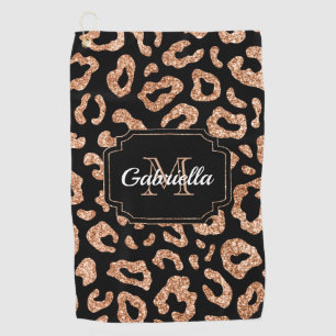 Glitzer-Leopard-Druck Golfhandtuch
