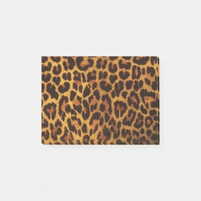 Glitzer-Leopard-Druck Post-it Klebezettel (Vorderseite)