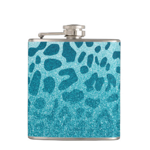 Glitzer Leopard Flachmann