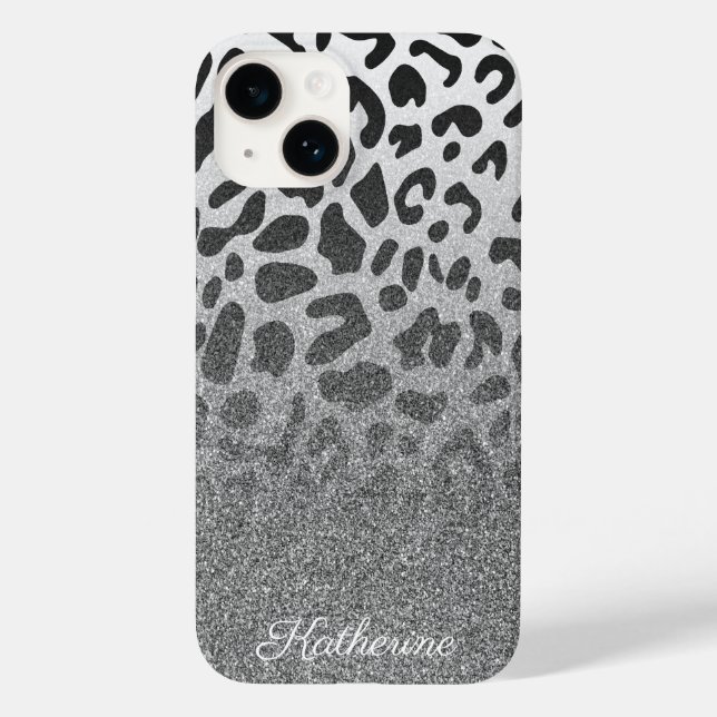 Glitzer Leopard Print Case-Mate iPhone Hülle (Rückseite)
