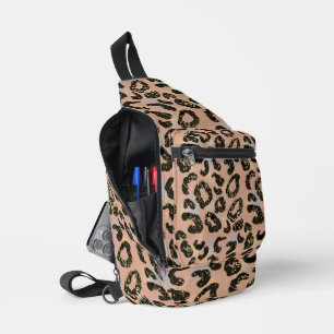 Glitzer Leopard Print Crossbody Sling Bag
