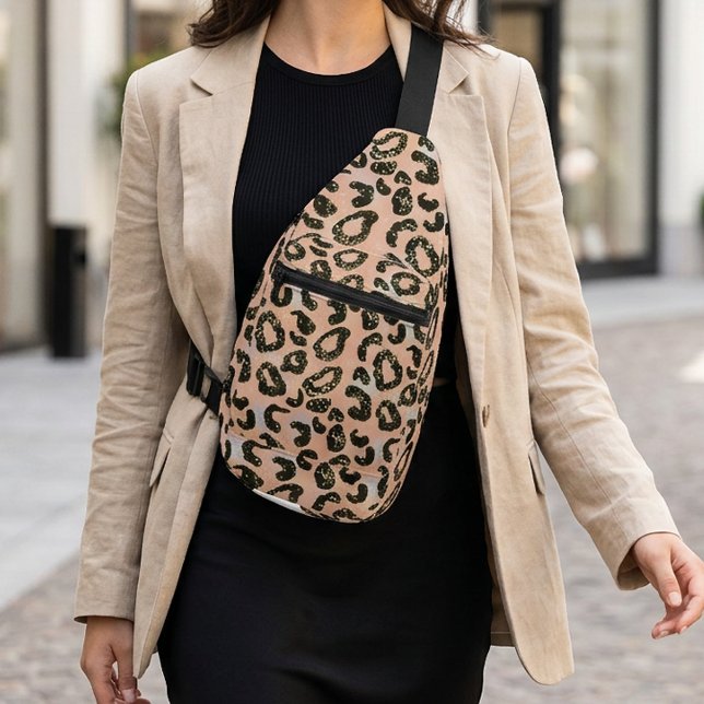 Glitzer Leopard Print Crossbody Sling Bag (Glitter Leopard Print Crossbody Sling Bag)