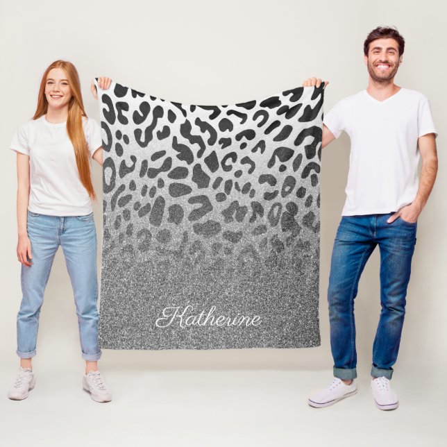 Glitzer Leopard Print Fleecedecke (Beispiel)