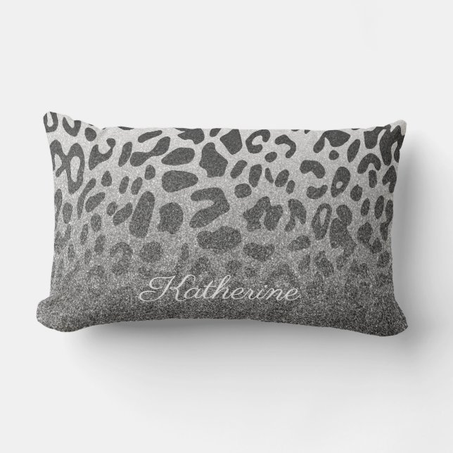 Glitzer Leopard Print Lendenkissen (Vorderseite)
