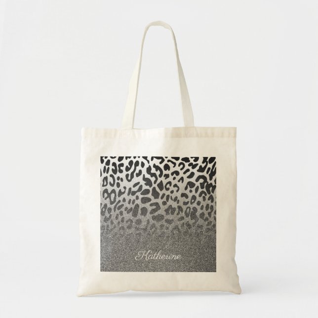 Glitzer Leopard Print Tragetasche (Vorne)
