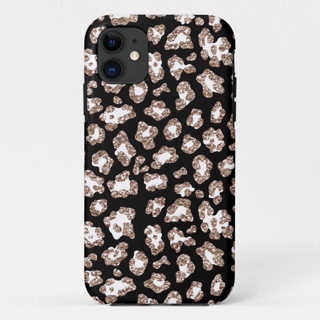 Glitzer-Leopardtelefonkasten Case-Mate iPhone Hülle (Rückseite)
