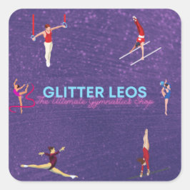 Glitzer Leo's - The Ultimate Gymnastics Shop Quadratischer Aufkleber