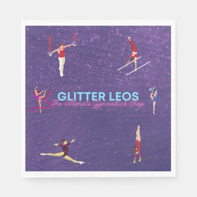 Glitzer Leo's - The Ultimate Gymnastics Shop Serviette (Vorderseite)