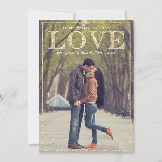Glitzer Liebe Valentinstag Karten (Vorderseite)
