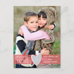 Glitzer Liebe Valentinstag Postkarte