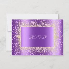 Glitzer Lila Amethyst Gold UAWG Krystal RSVP Karte