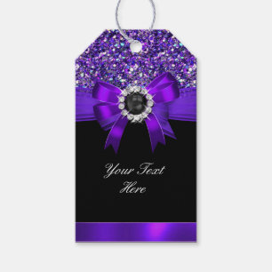 Glitzer Lila Schleife Schwarze Perlen-Schmuck Geschenkanhänger