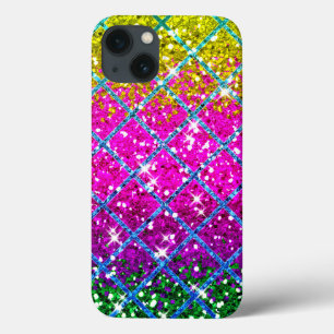 Glitzer Lila Snakeskin iPhone 13 Hülle