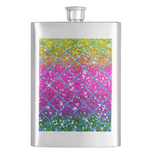 Glitzer Lila Snakeskin Flachmann