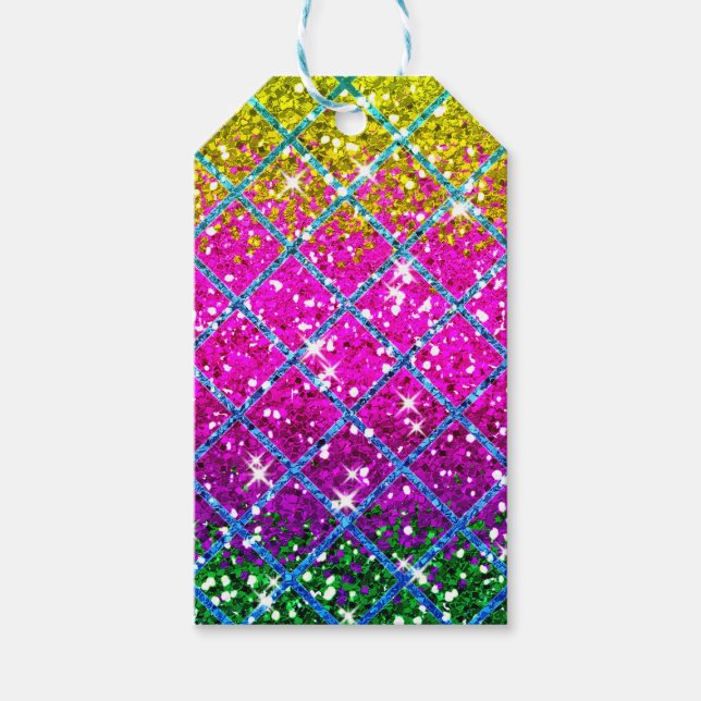 Glitzer Lila Snakeskin Geschenkanhänger (Vorderseite)