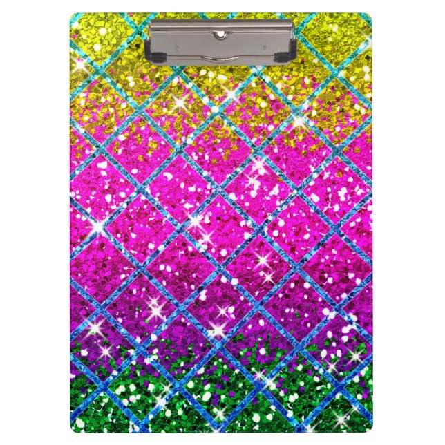 Glitzer Lila Snakeskin Klemmbrett (Vorderseite)