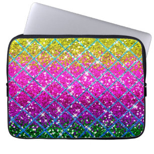 Glitzer Lila Snakeskin Laptopschutzhülle