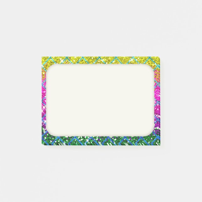 Glitzer Lila Snakeskin Post-it Klebezettel (Vorderseite)