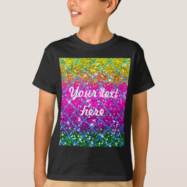 Glitzer Lila Snakeskin T-Shirt (Vorderseite)