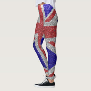 Glitzer London Flag UK Britische Mode Stilistisch Leggings