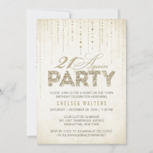 Glitzer Look 21 Party Einladung