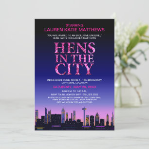 Glitzer Look Hens' / Lingerie Movie Poster Party Einladung