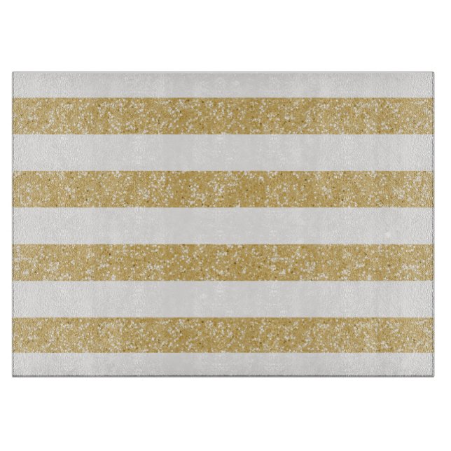 Glitzer Look Stripes Cutting Board Schneidebrett (Vorderseite)