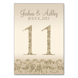 Glitzer Look Wedding Tischnummern-Table Card 11 Tischnummer
