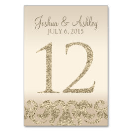 Glitzer Look Wedding Tischnummern-Table Card 12 Tischnummer