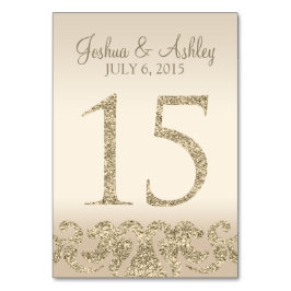 Glitzer Look Wedding Tischnummern-Table Card 15 Tischnummer