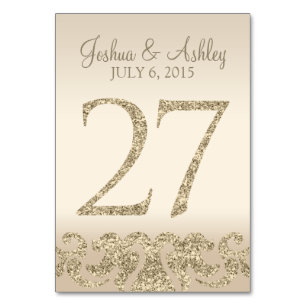Glitzer Look Wedding Tischnummern-Table Card 27 Tischnummer