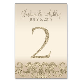 Glitzer Look Wedding Tischnummern-Table Card 2 Tischnummer