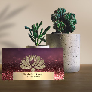 Glitzer Lotus Bokeh Beauty Salon Visitenkarte