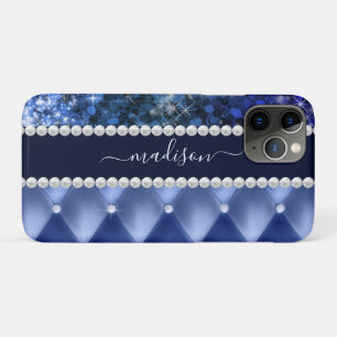 Glitzer Mädchen Glanz Luxus Navy Blau Case-Mate iPhone Hülle