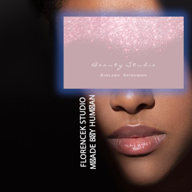 Glitzer Makeup Artist Stylist Lash Mauve Pink Grau Visitenkarte (Glitter Makeup Artist Stylist Lash Mauve Pink Gray Business Card)