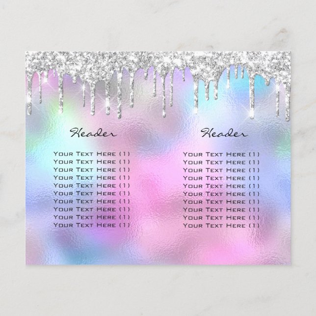 Glitzer Makeup Augenbrauen Packungsbeilage Rosa Flyer (Hinten)