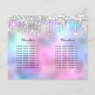 Glitzer Makeup Augenbrauen Packungsbeilage Rosa Flyer