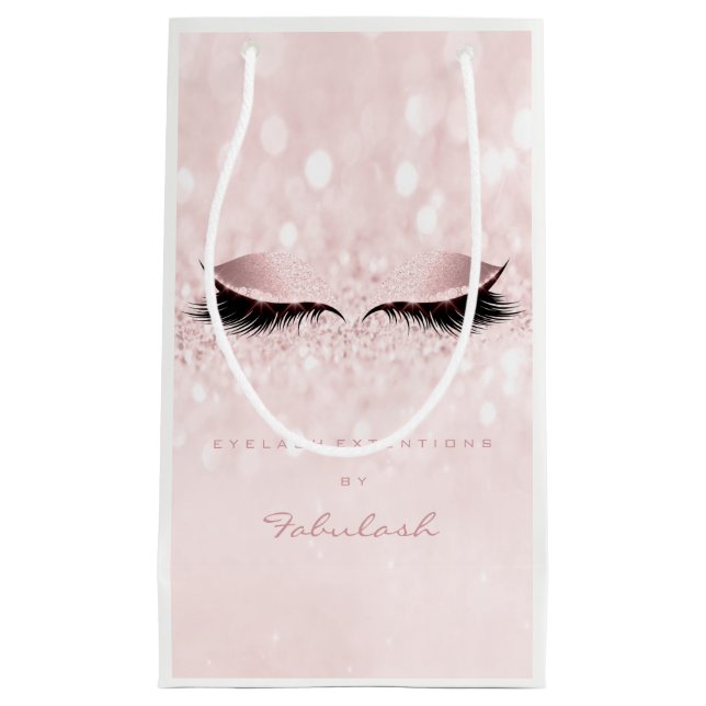 Glitzer Makeup Lashes Bridal Girly Pink Princess Kleine Geschenktüte (Vorderseite)
