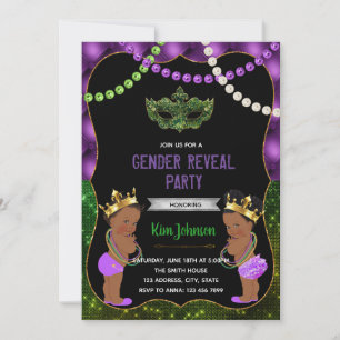 Glitzer Mardi gras Afrikanisches Geschlecht Feiertagskarte