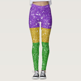 Glitzer Mardi Gras Frische Pasta machen Leggings